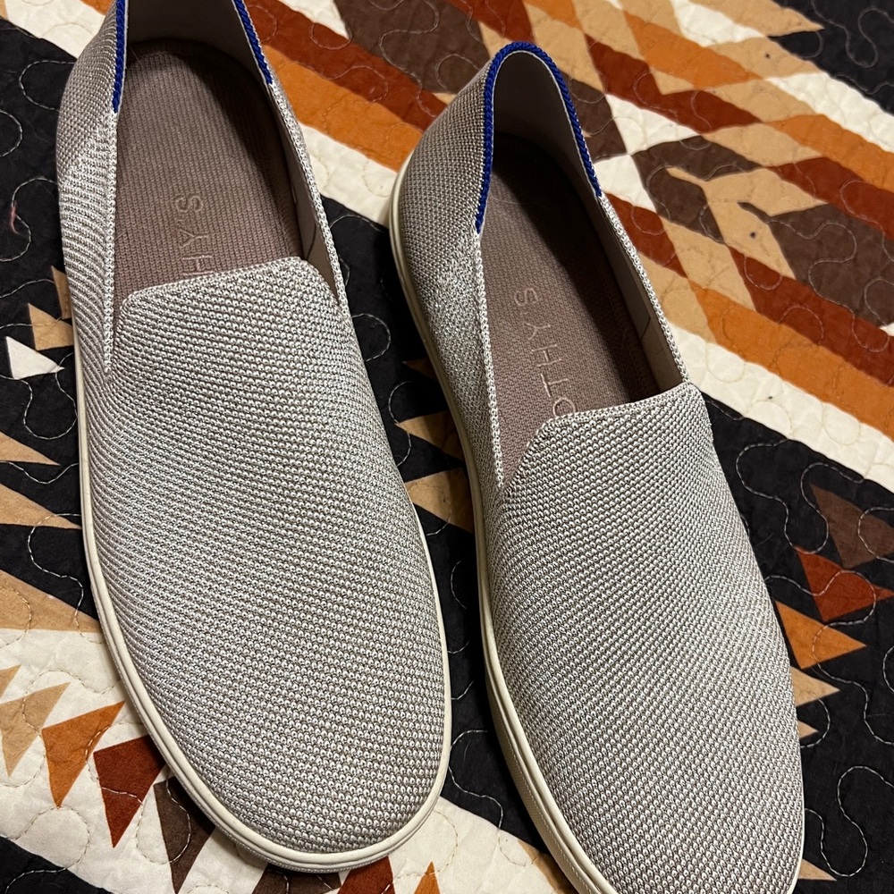 Rothy's Sparkly Silver Original Slip On Sneaker